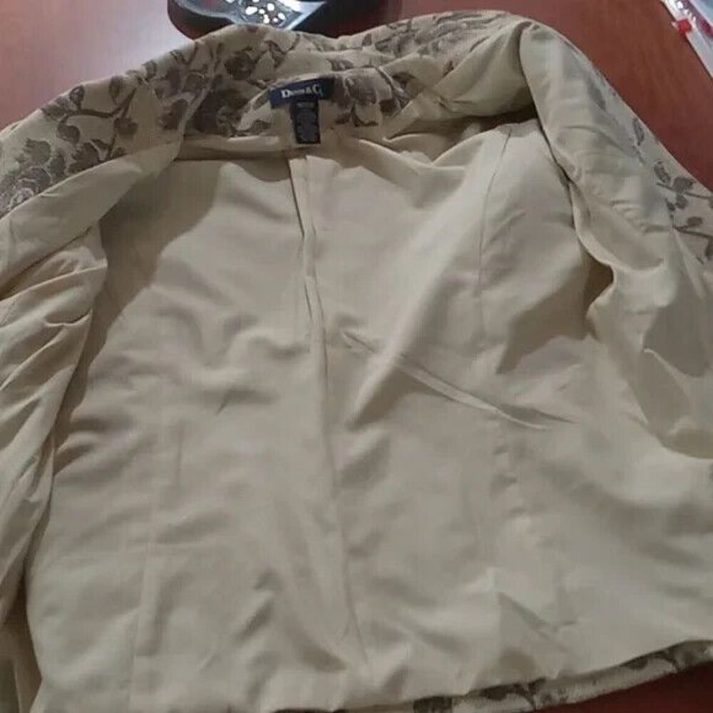 Denim & Co Corduroy blazer women's size medium floral tan - Picture 11 of 13